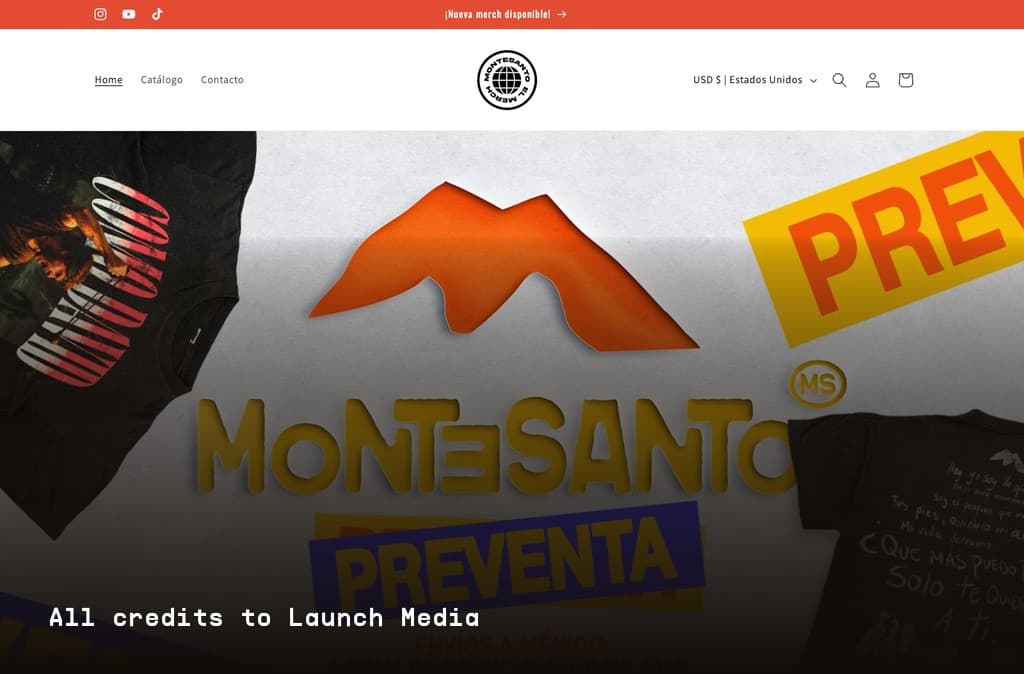 Montesanto Merch — Rediseño y soporte web