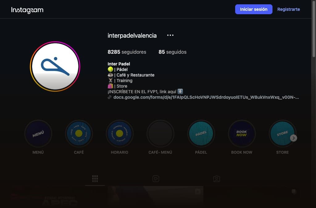 Inter Padel Valencia — Gestión de redes sociales